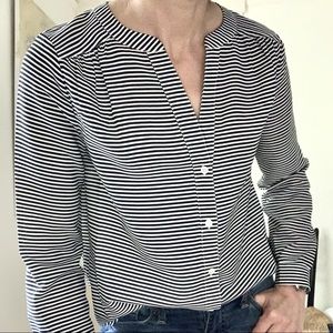 Joie - Striped V Neck Blouse